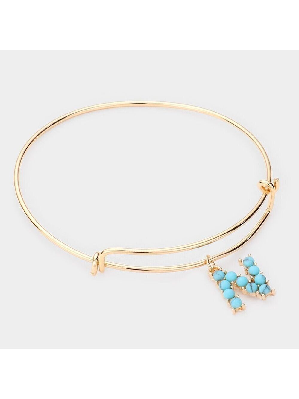 NWT Bohemian -N- Turquoise Embellished Monogram Charm Bracelet